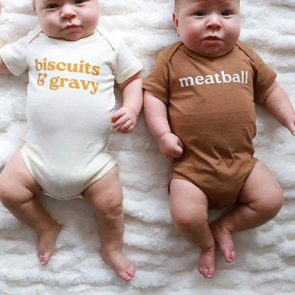 biscuit gravy baby onesie