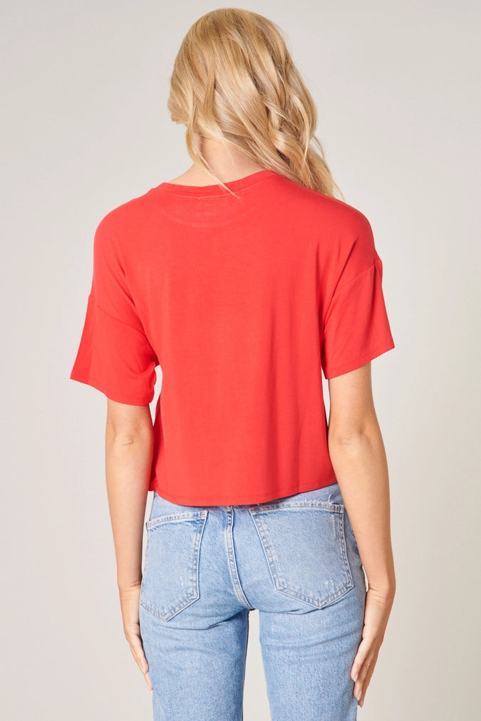 'All Day Every Day' jersey tee in red