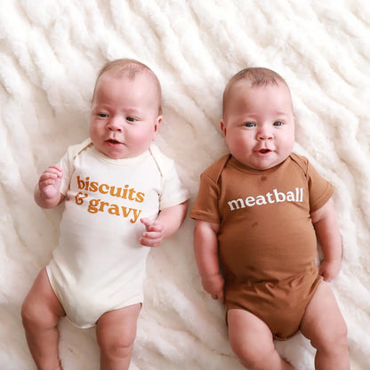 biscuit gravy baby onesie