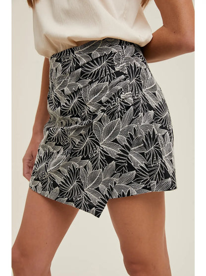 macy foliage jacquard skort