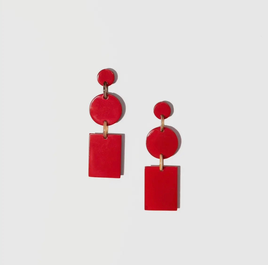 Tess red drop earrings