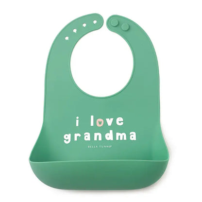 i love grandma baby bib, silicone baby bib, toddler bib