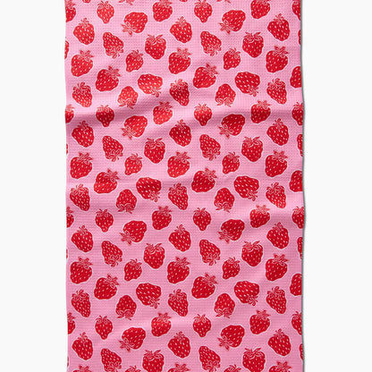 geometry tea towel - strawberry fields