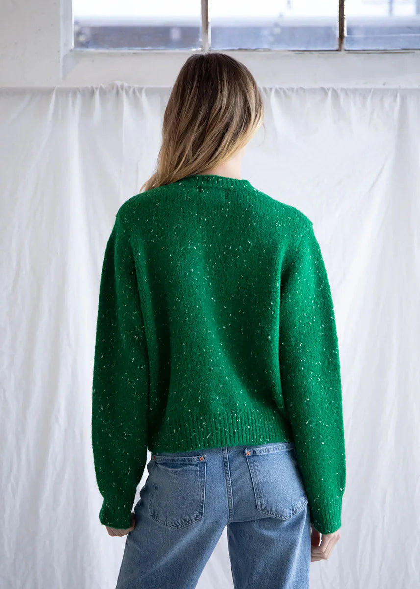 josie spotted knit cardigan - green