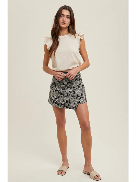 macy foliage jacquard skort