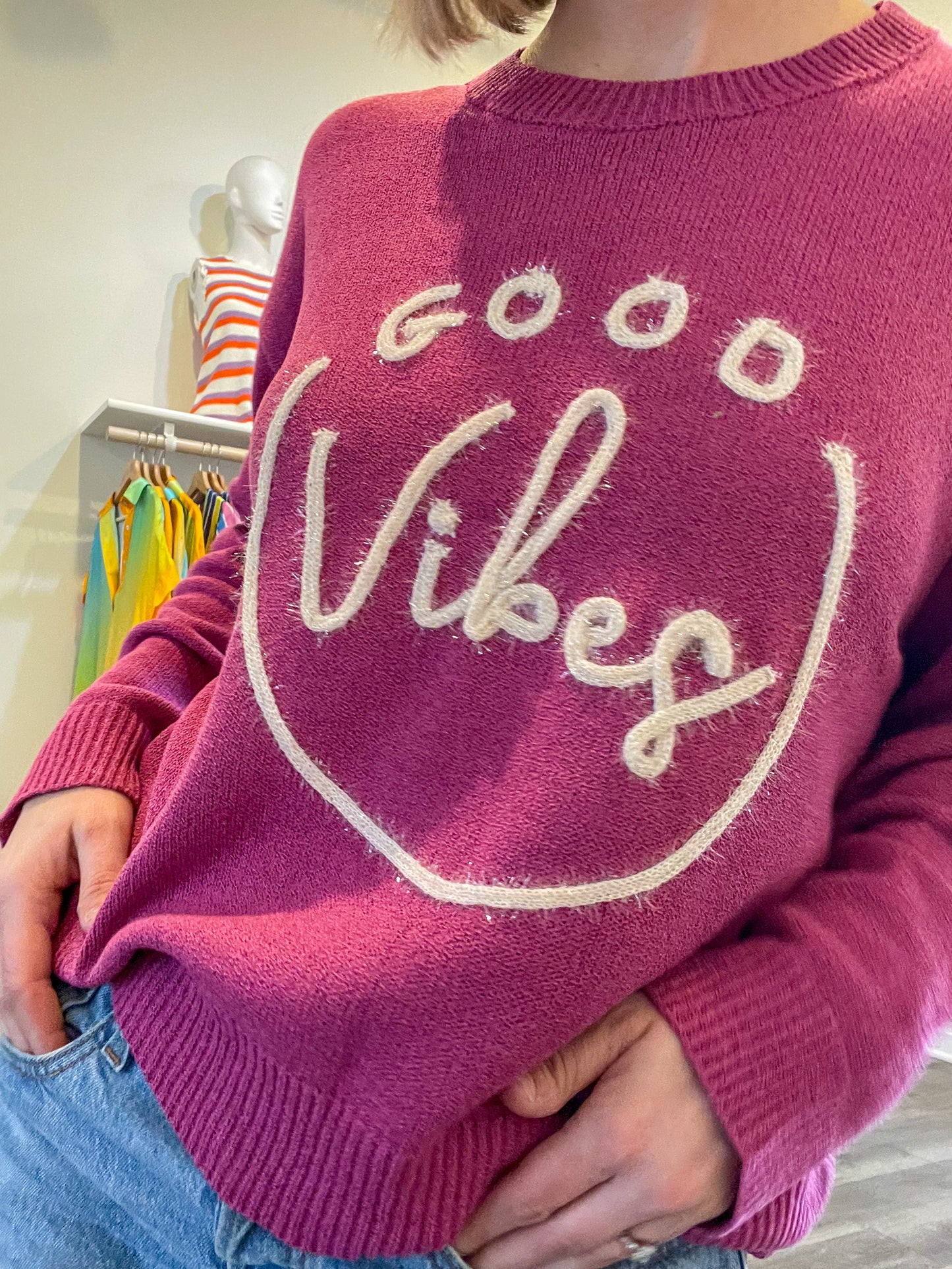good vibes light sweater