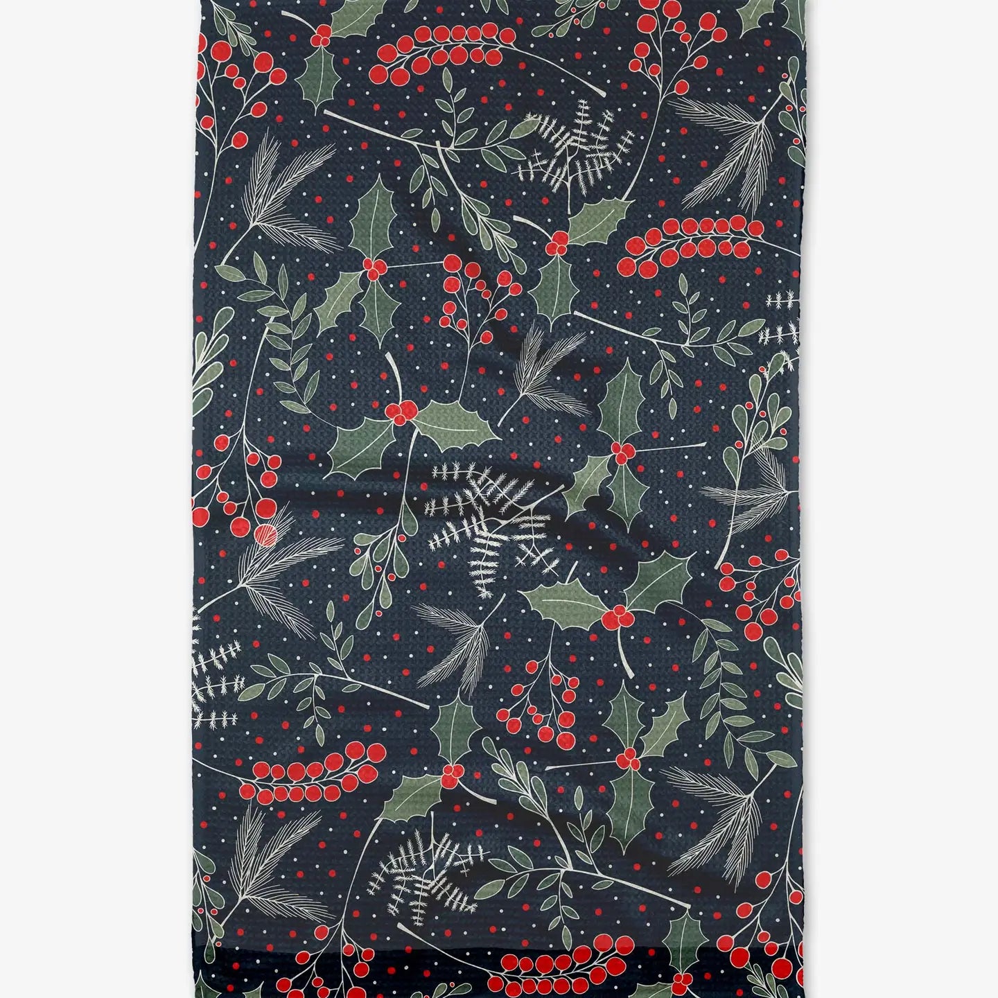 geometry tea towel - holiday mistletoe