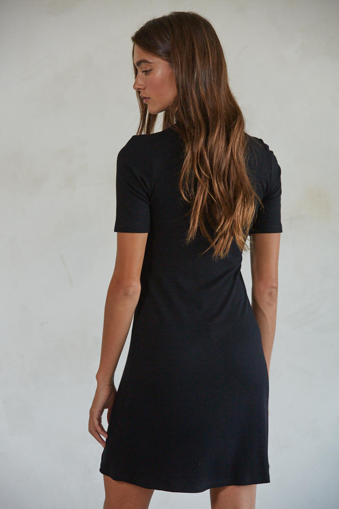 stevie black mini dress