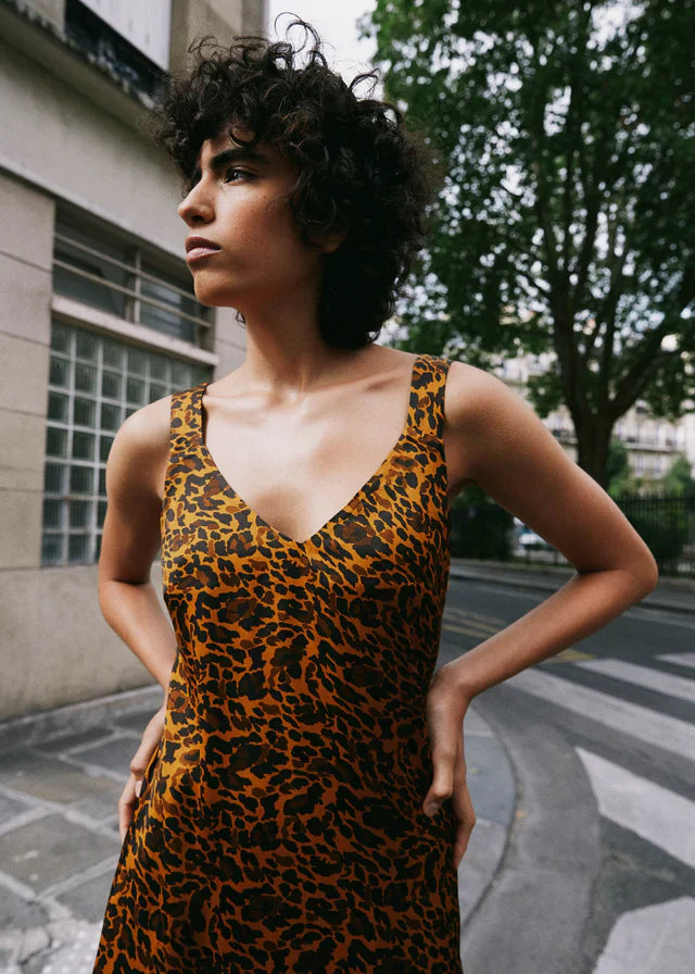 nahila leopard animal print dress