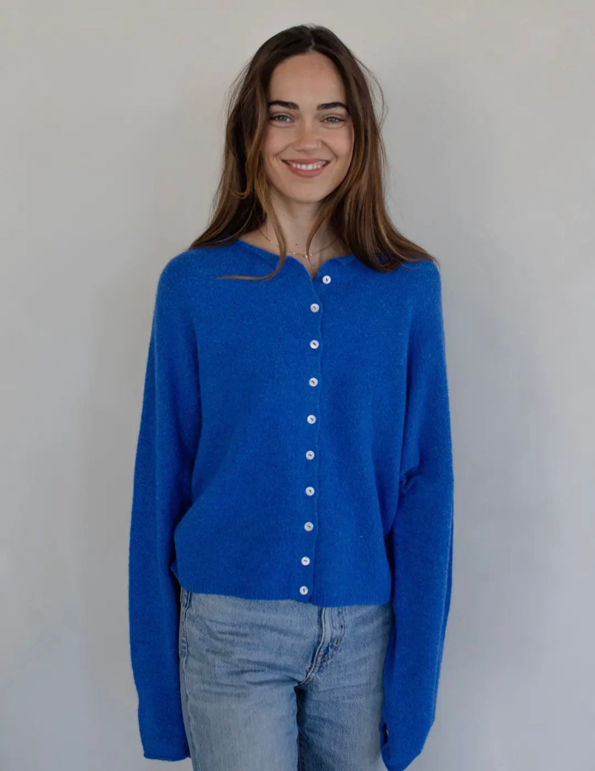 piper cozy cardigan - blue