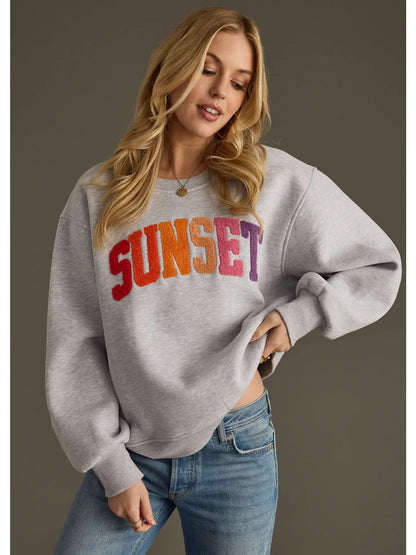 sunset gray textured sweatshirt