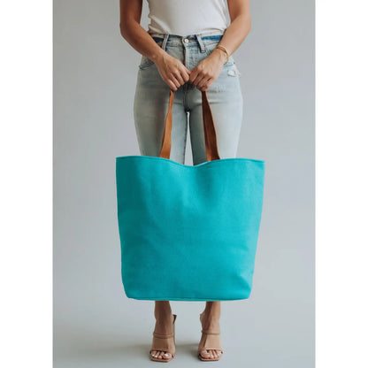 drink by the pool tote - aqua