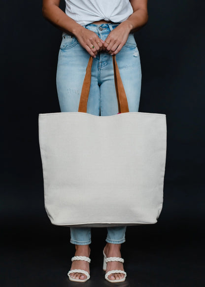 it's a good day extra large tote - cream
