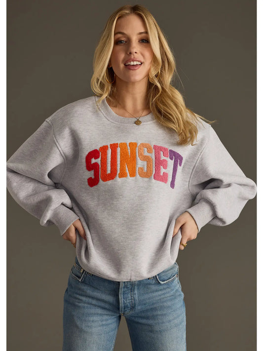 sunset gray textured sweatshirt