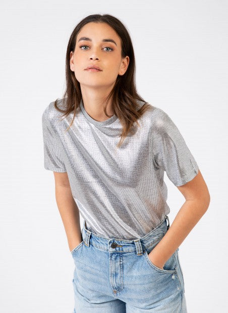 Saint metallic tee shirt