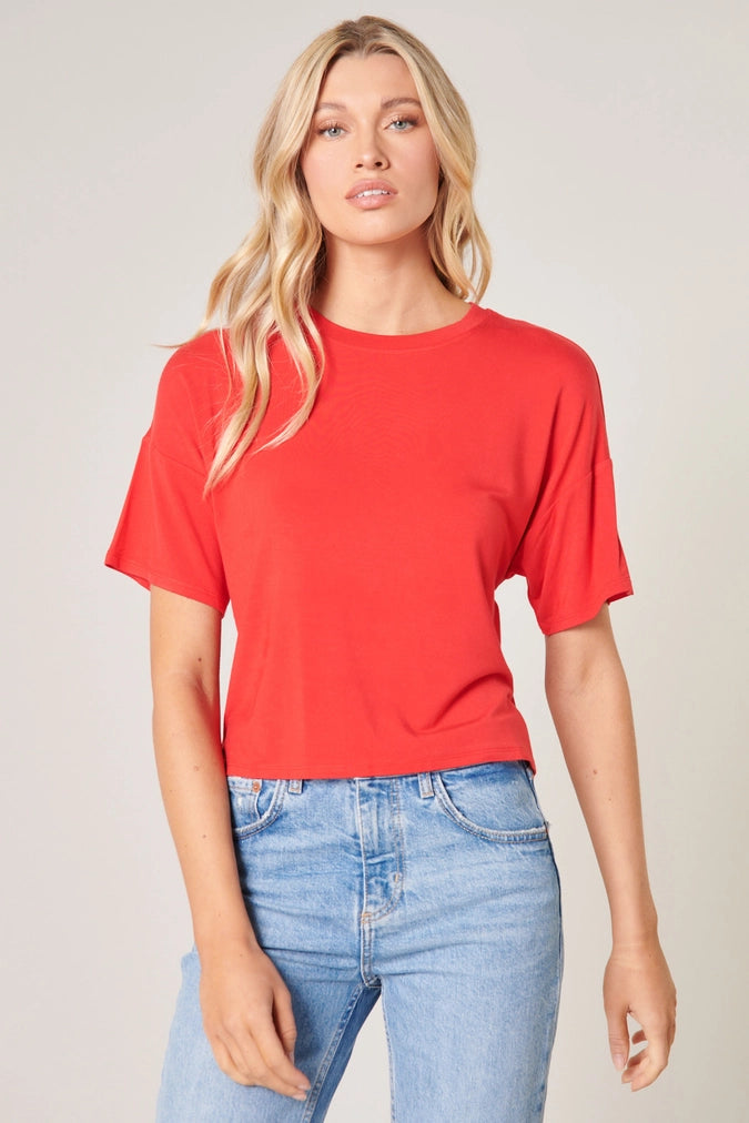 'All Day Every Day' jersey tee in red