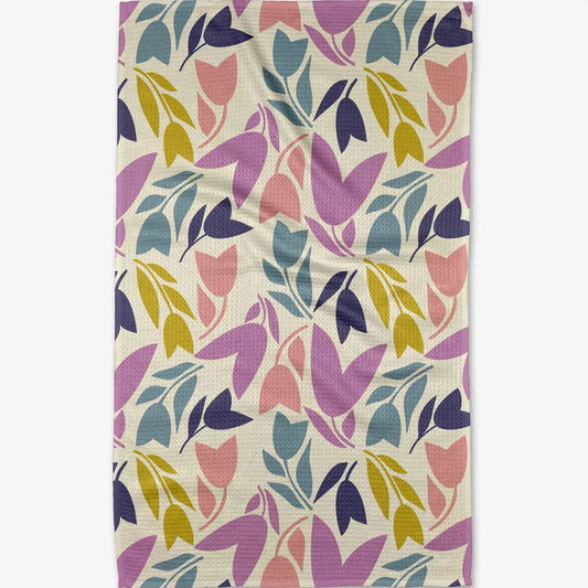 geometry tea towel - tulip tumble