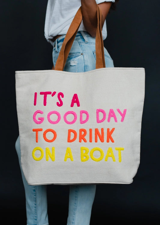 it's a good day extra large tote - navy or cream