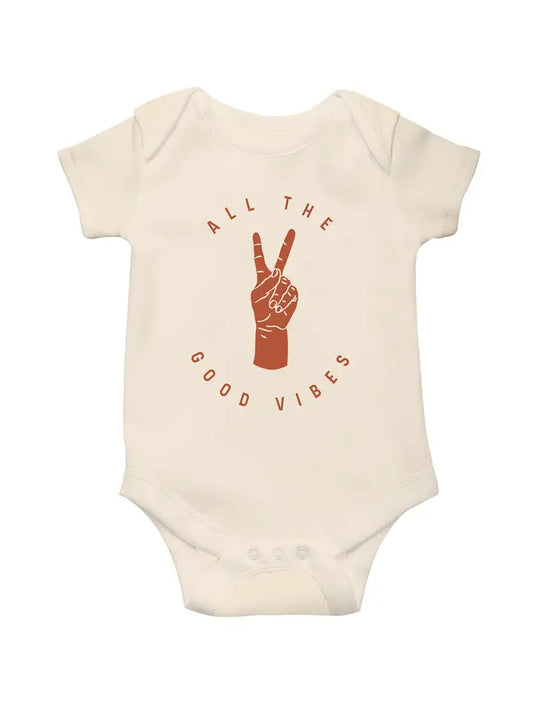 all the good vibes baby onesie