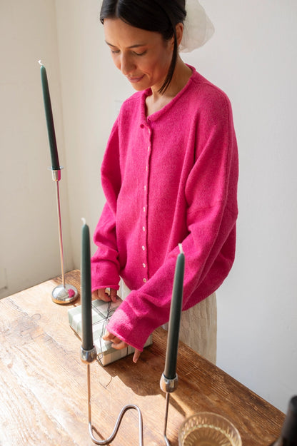 piper cozy cardigan - fuchsia