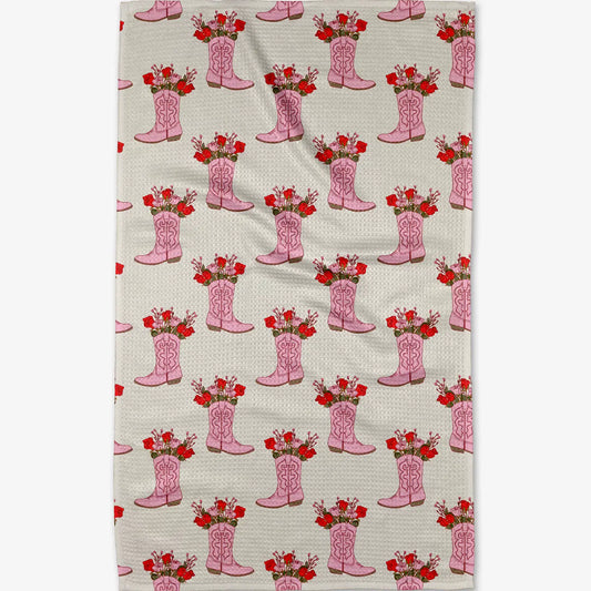 geometry tea towel - cowgirl boots