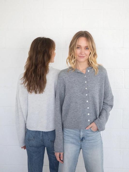 piper cozy cardigan - heather grey