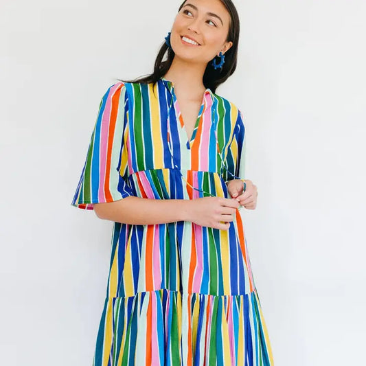 Kat vibrant striped dress
