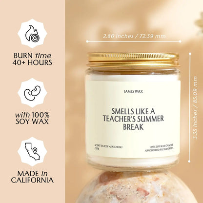 teacher summer break candle