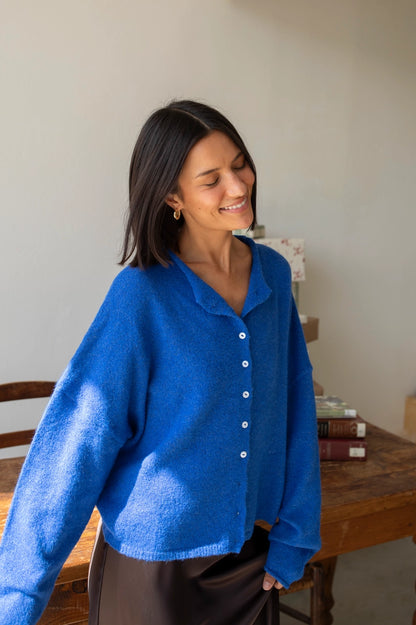 piper cozy cardigan - blue