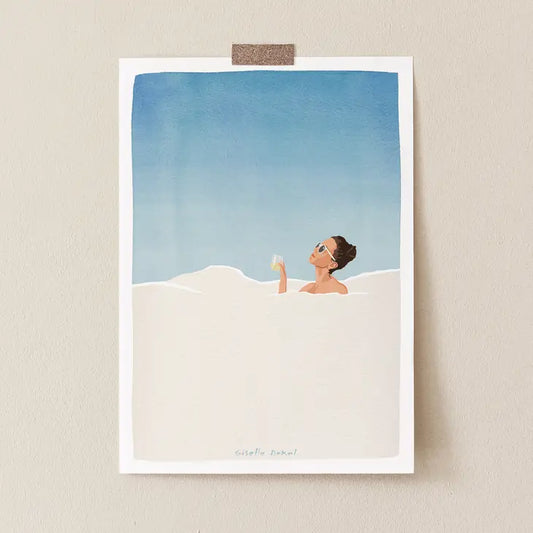 Bath in the Clouds print by Giselle Dekel