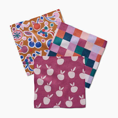 geometry 3 pack dishcloth - autumn party