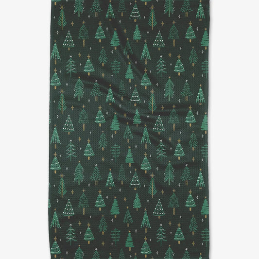 geometry tea towel - holiday pine