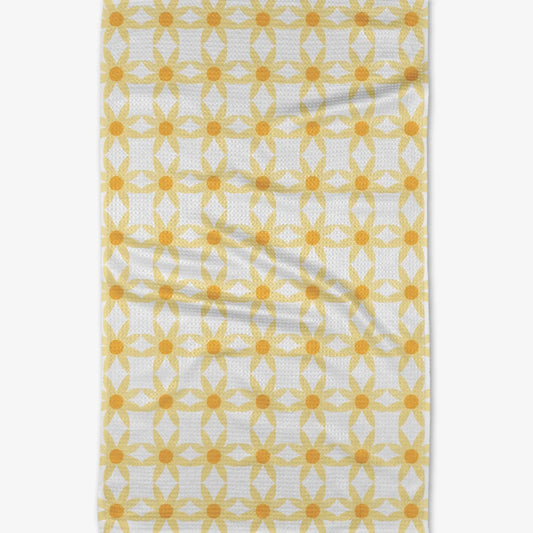 geometry tea towel - daisies