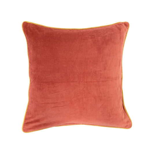 24" burnt red velvet pillow with insert