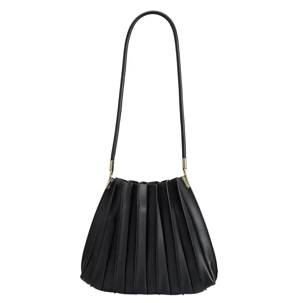 carrie pleated vegan leather bag by melie bianco