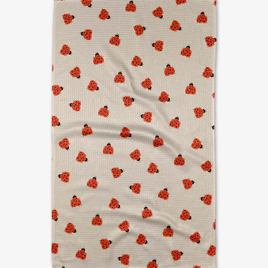 geometry tea towel - love bug