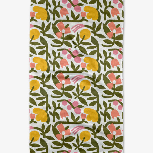 geometry tea towel - fresh vines