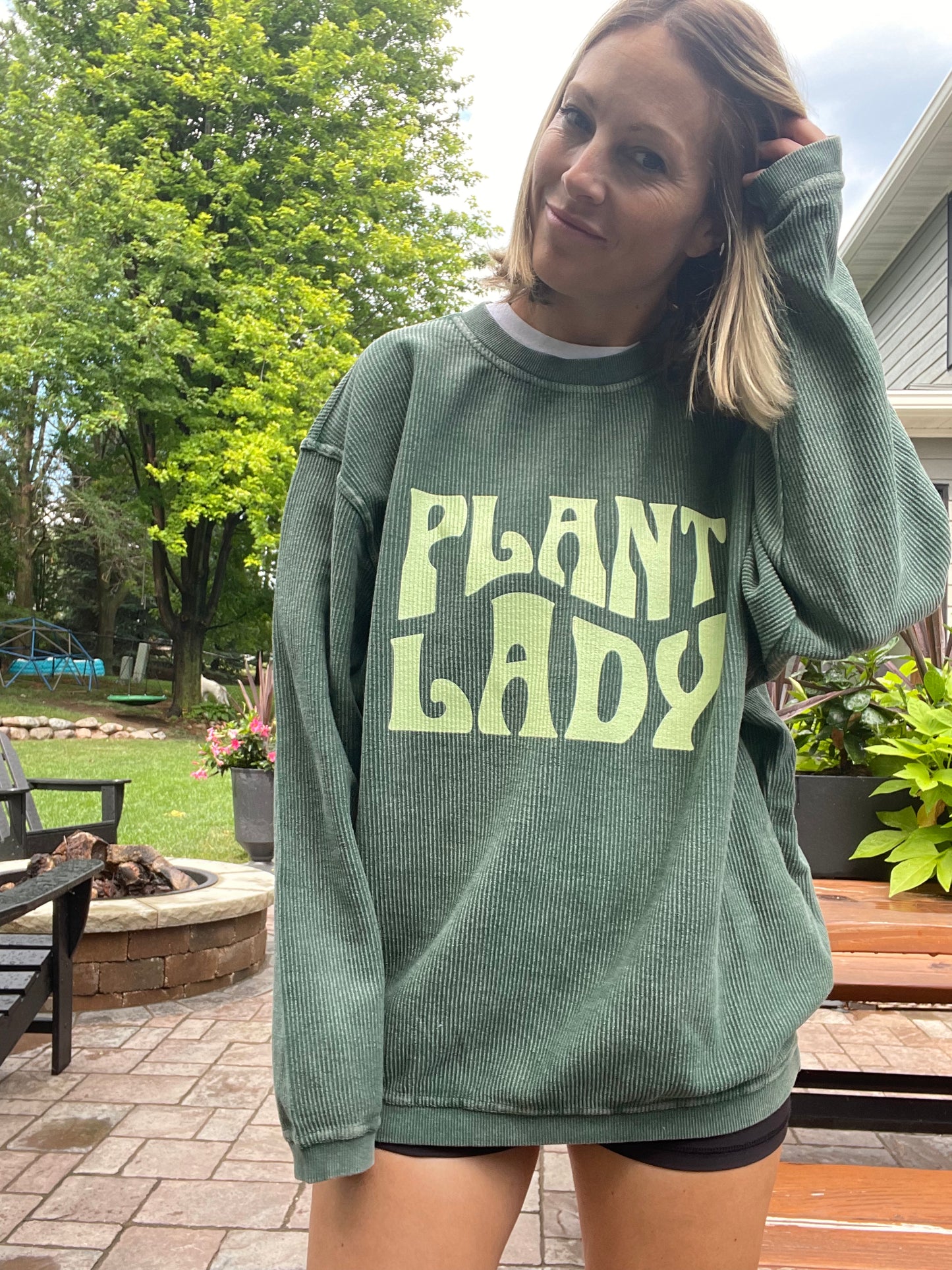 Plant Lady oversized corded sweatshirt