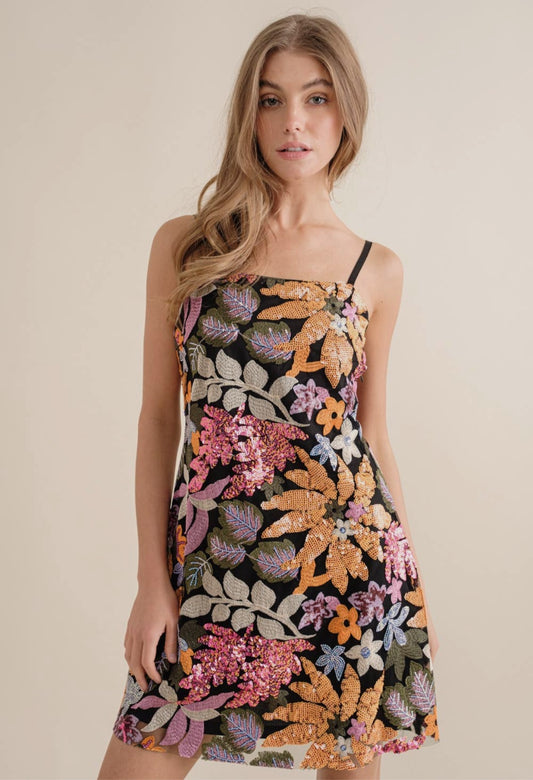ANDI Sequin Floral dress