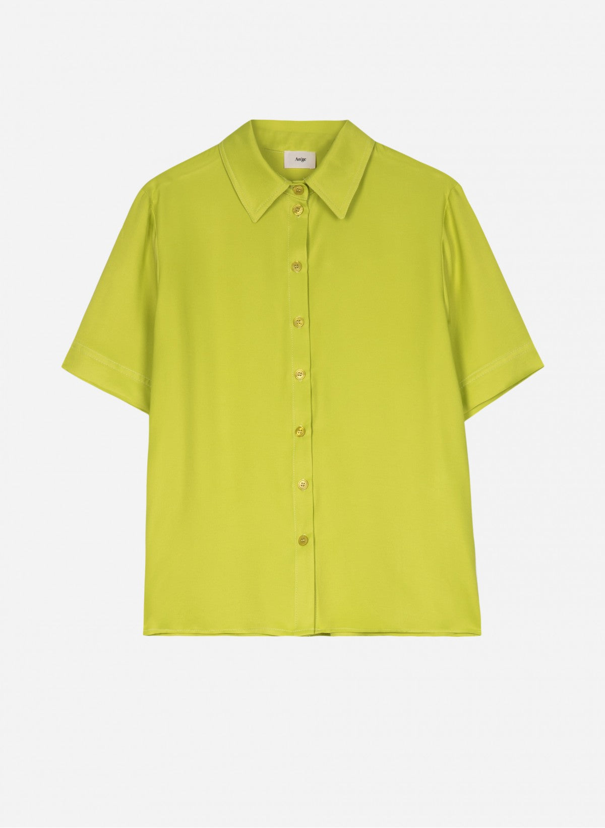 ali casual button up top in hot lime