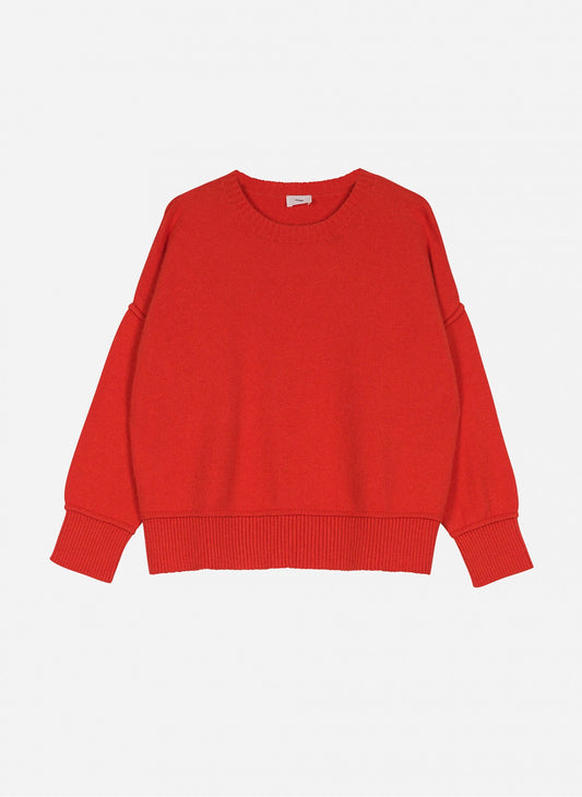 uber soft drop shoulder sweater in poppy