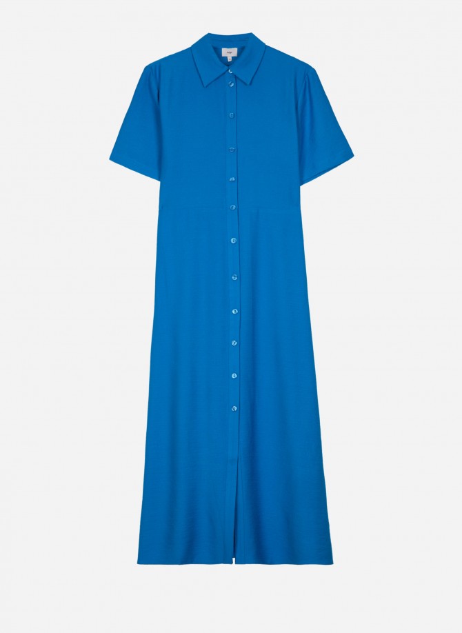 kels true blue button up midi dress