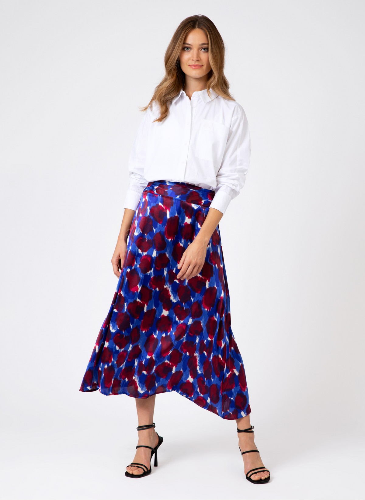 cory patterned midi skirt