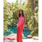 Blake satin dress in pink/red
