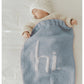 Baby HI Hand Knit Blanket in Blue