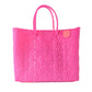 Hand Woven 100% Recycled Plastic Bag - Hot Pink