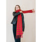100% Lambswool scarf in red/brown