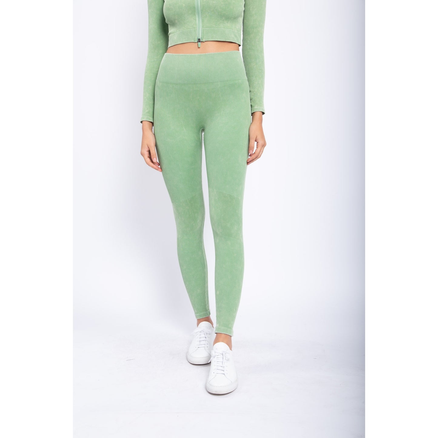 ACTIVE AF seamless ribbed leggings in light green