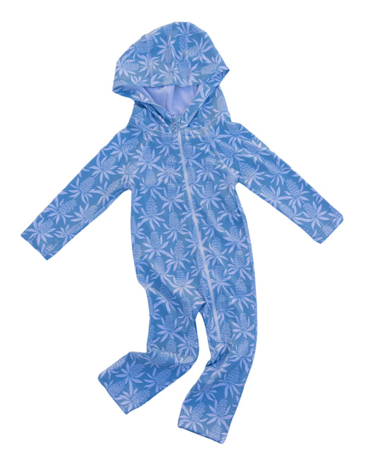 baby & toddler spf 50+ hooded sunsuit by lake label - color pine
