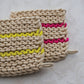 Cotton Crocheted Pot Holder w/ Neon Stripes, 2 Colors